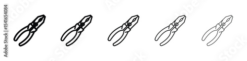 Pliers icon logo in stroke lines collection