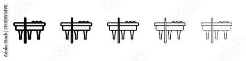 Pool table icon logo in stroke lines collection