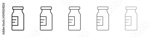 Prescription bottle icon logo in stroke lines collection