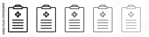 Prescription icon logo in stroke lines collection