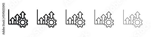 Productivity icon logo in stroke lines collection