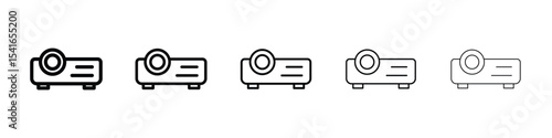 Projector icon logo in stroke lines collection