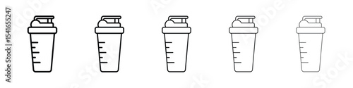 Protein shake icon logo in stroke lines collection