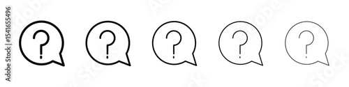 Question icon logo in stroke lines collection