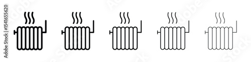Radiator icon logo in stroke lines collection