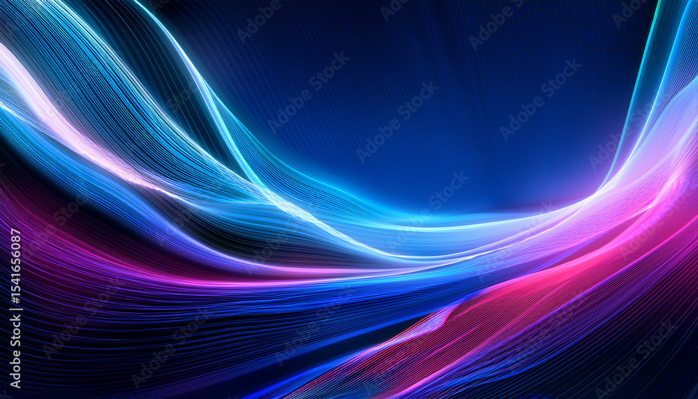Fototapeta premium photo glow flow big neon wave background