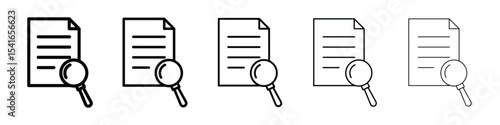 Research icon logo in stroke lines collection