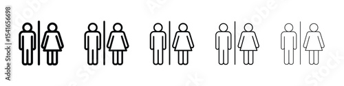 Restroom icon logo in stroke lines collection