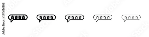 Review icon logo in stroke lines collection