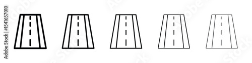Road icon logo in stroke lines collection