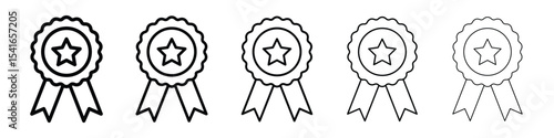 Rosette icon logo in stroke lines collection