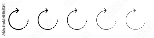 Rotate right icon logo in stroke lines collection