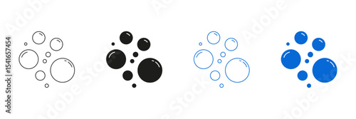 Bubble Shapes Line And Solid Icon Set. Bubble Design Symbol Collection. Isolated Vector Illustration
