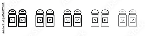 Salt pepper icon logo in stroke lines collection