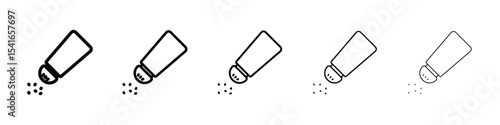 Salt shaker icon logo in stroke lines collection