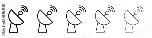 Satellite dish icon logo in stroke lines collection