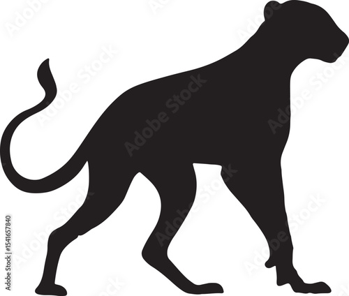 Leopard Silhouette: A captivating silhouette of a leopard in motion, evoking elegance and strength in its minimalist form. 