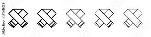 Scarf icon logo in stroke lines collection