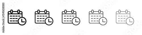 Schedule icon logo in stroke lines collection