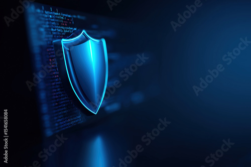 Cyber Security Digital Shield Protection Technology Network Against Internet Threats Online Attacks Protection Concept Background Illustration