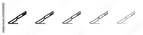 Scalpel path icon logo in stroke lines collection