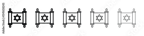 Scroll Torah icon logo in stroke lines collection