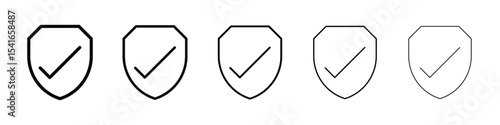 Security icon logo in stroke lines collection