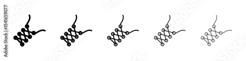 Shoe lace icon logo in stroke lines collection