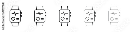 Smart watch icon logo in stroke lines collection