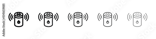 Smart speaker icon logo in stroke lines collection