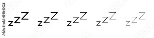 Snooze icon logo in stroke lines collection