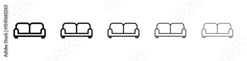 Sofa icon logo in stroke lines collection