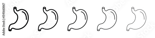 Stomach icon logo in stroke lines collection