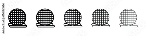 Stroopwafel cookies icon logo in stroke lines collection