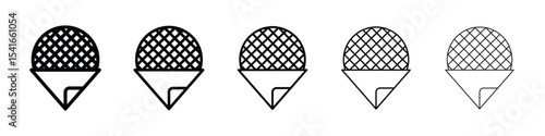 Stroopwafel icon logo in stroke lines collection