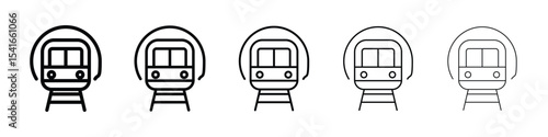 Subway icon logo in stroke lines collection
