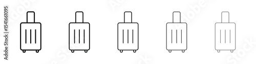 Suitcase icon logo in stroke lines collection