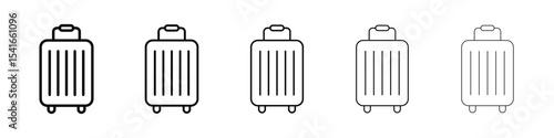 Suitcase icon logo in stroke lines collection