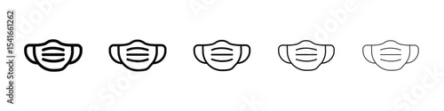 Surgical mask icon logo in stroke lines collection