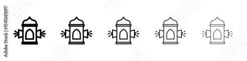 Takbir icon logo in stroke lines collection