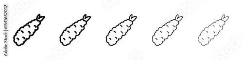 Tempura icon logo in stroke lines collection