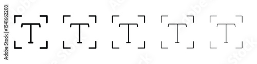 Text icon logo in stroke lines collection
