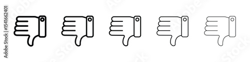 Thumbs down icon logo in stroke lines collection