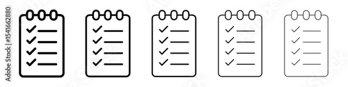 Todo list icon logo in stroke lines collection