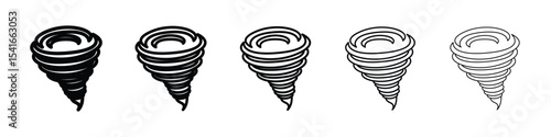 Tornado icon logo in stroke lines collection