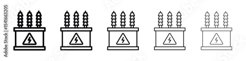 Transformer icon logo in stroke lines collection