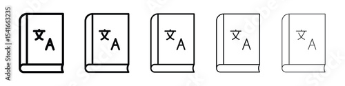 Translation icon logo in stroke lines collection