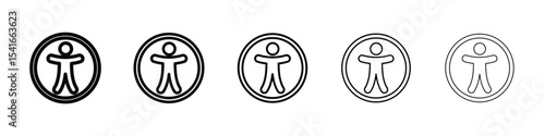 Universal access icon logo in stroke lines collection