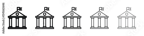 University icon logo in stroke lines collection