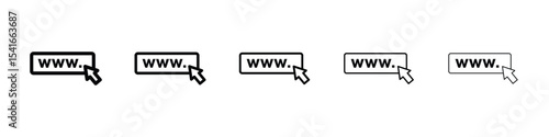 Url icon logo in stroke lines collection